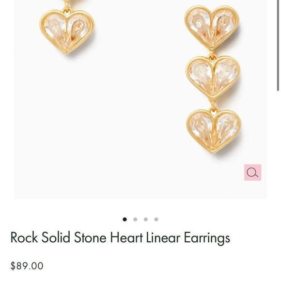 KATE SPADE Rock Solid Stone Heart Linear Earrings K1 - Picture 7 of 7
